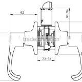 North and South American Style Zinc Alloy Double Handles Main Door Tubular Lever Locks thumbnail-6
