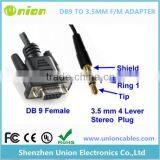 DB 9 Pin Female to 3.5mm (4Lever) Stereo Plug