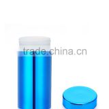 13oz/380ml Blue Chromed/ Metallized Plastic HDPE Bottle