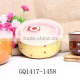 Three Different Color Heat Resistant Soup Bowl With Small Dots thumbnail-1