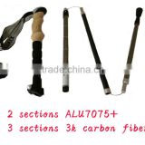 xia guang aluminum 7075 & 3 sections3kcarbon fiber nordic telescopic adjustable trekking poles