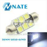 High Lumen Festoon Lighting 5050 6smd Car Led Bulb