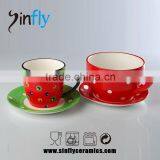 Hot Selling Glaze Tea Coffee Cup and Saucer Wholesale thumbnail-1