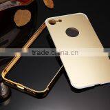 Deluxe Electroplating Mirror TPU Cover for IPhone 7 7 Plus Plating Bumper+Hard Plastic Cover Case thumbnail-3