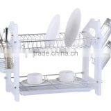2 Tier Kitchen Chrome Dish Rack With Plastic