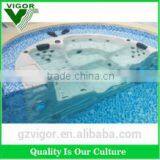 FACTORY Half Round Bathtub of Massgae Function Imported Acrylic Material Hot Tub Freestanding Corner Drain Bath Tub thumbnail-1