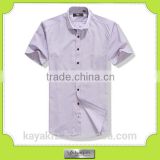 custom ligh purple short sleeve plain formal shirt men