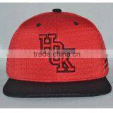 Guangzhou Hat Factory Professional Custom 100% Polyester Fiber/red and Black/embroidery Logo/flat Brim Hat