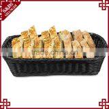 Classic and Durable Food Grade Plastic Wicker Hand Woven Bread Basket for Bakery Display thumbnail-2