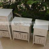 White Wooden Wicker Chest of Drawers ,Wooden Storage Chest thumbnail-6