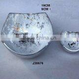 Cast Aluminum Bowl With White and Silver Enamel, Also Available Other Colours