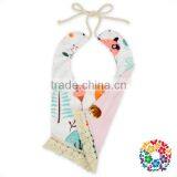 forest fox print U shape newborn toddler baby bandana drool bibs with tassel