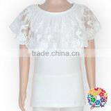 Vintage Girls White Floral Lace Singlet Big Neck Long Lace Tank Top thumbnail-2