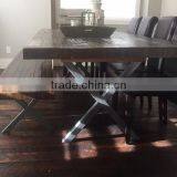Furniture Hardware Black Powder Coated X Shape Steel Table Leg thumbnail-4