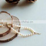 Trendy 4-5mm White Rice Shape Freshwater Pearl Bracelet thumbnail-1