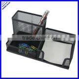 Popular Recangle 3 Divided Compartment Black Metal Mesh Desk Organizer thumbnail-1