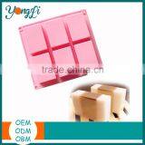 Wholesale Food Grade 6 Cavities SquareMaking Soap Bar Mould Silicone Mould for Soap thumbnail-1