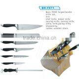 8pcs Steel Kitchen Knife Set With Block, thumbnail-1