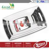 3 Piece Chopping Board Plastic Cutting Board Set With Non-Slip Feet and Deep Drip Juice Groove -Dishwasher Safe -Decorated Your thumbnail-1