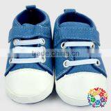 Navy Blue Jean Baby Boy Crib Shoes/Toddler Infant Crib Shoes/Soft Sole Baby Cribs thumbnail-5