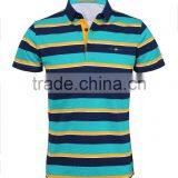 Men Fashion 100% Cotton Golf Custom Striped Polo Shirt thumbnail-1