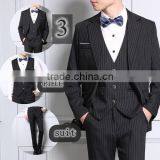 Autumn and Winter Men's Striped British Leisure Slim Fashion Business 3 Piece Suit thumbnail-1
