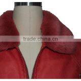 Fashion New Ladies Red Color Slim Fit Leather Jacket thumbnail-4