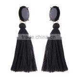 Bohemian Jewelry Big Crystal Gems With Tassel Drop Earrings for Women thumbnail-4