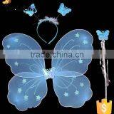 Wholesale Single Nylon Butterfly Glitter Fairy Wings Girls Dress up Costume Wedding Favors thumbnail-2