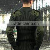 Pure Color Military Sweater Plus Size Mens Acrylic Sweater Designs thumbnail-4