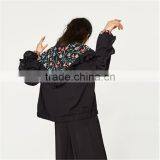 2017 Custom Designs Women Round Neck Embroidered Jacket With Frills thumbnail-2