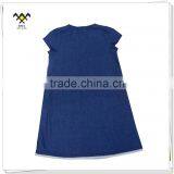 Short Sleeve Embroidered Kids Denim Dress for Girls thumbnail-2