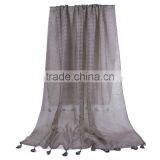 Cotton Polyester Blend Scarves & Wraps Rectangle Brown Tassel Scarf Factory thumbnail-1