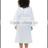 Cotton Waffle Bathrobe Satin Style Bath Gown Waffle SPA Long Down Robes thumbnail-2