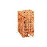 Hand-rattan Woven Quadrate Trash Can