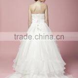 Ball Gown Bridal Dress Bowl Gown Straight Neck Straplesss Front Opened Ruffle Wedding Dress AS27702 thumbnail-4