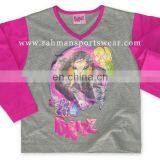 Girls V-Neck Long Sleeve T-Shirts - With Chest Prints - 01 thumbnail-1