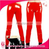 Sexy fashion women red leather tight pants