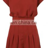 elegant and fashon laides round neck playsuit with cap sleeves