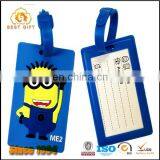 2016 Popular factory product cute minions soft pvc luggage tag