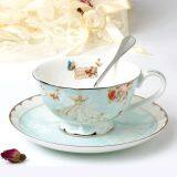 Chaozhou Good Sale Ceramics Turkish Style Luxury Beautiful Color Coffee Cup With Saucer thumbnail-3