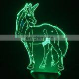 Cute Unicorn LED Night Light Animal Lamp Desk Table Decor For Children Party Bedroom Kids Gifts 3D Horse Lamp thumbnail-2