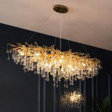 Post modern Oblong Crystal Chandelier lighting for Villa Crystal pendant lighting Luxury K9 Crystal Chandelier