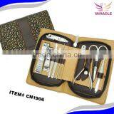 11pcs Gold Dragon Zipper Bag Pedicure Manicure Set