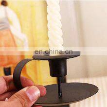 Оптовая металлическая подставка для свечей черного цвета из железа, французская тарелка для свечей, круглая подставка для свечей для украшения вечеринок и интерьера дома thumbnail-3