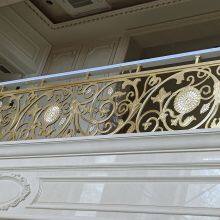 Curved Rotating Villa Stairs European Brass Engraved Sandblasted Gold-plated Handrails thumbnail-4