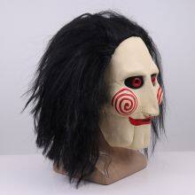 Halloween Saw Latex Mask Creepy Movie Theme Billy Jigsaw Puppet Cosplay Headwear Masks thumbnail-3