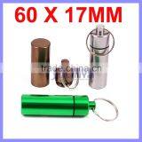 17mm Diameter Multi Function Emergency Box Pill Box Keychain Box Alumnium Box thumbnail-1
