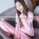 Noya Customized ZM 0370 Women U-neck Line Pajamas Set With Laciness thumbnail-6