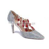 Pearl Upper Wedding High Heel Shoes Rehinestone Heels Hand Beaded Shoes Custom Made Pumps Luxury Diamond Wedding Dress Shoes thumbnail-5